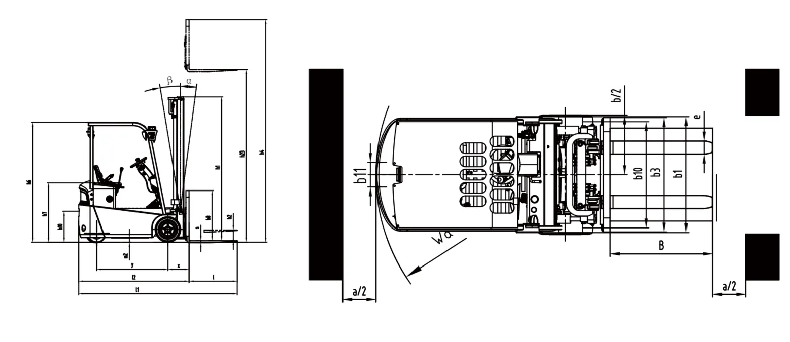 Elektrischer Gabelstapler mit drei Drehpunkten und Lithiumbatterie BYD-C12T(Figur1) Elektrischer Gabelstapler mit drei Drehpunkten und Lithiumbatterie BYD-C12T(Figur1)